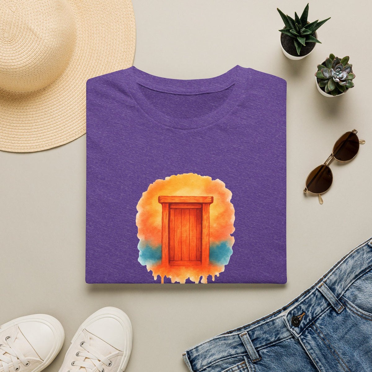 Wooden Door Illustration T-Shirt