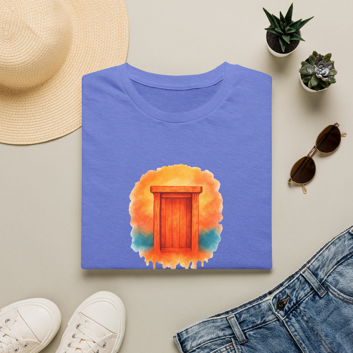 Wooden Door Illustration T-Shirt